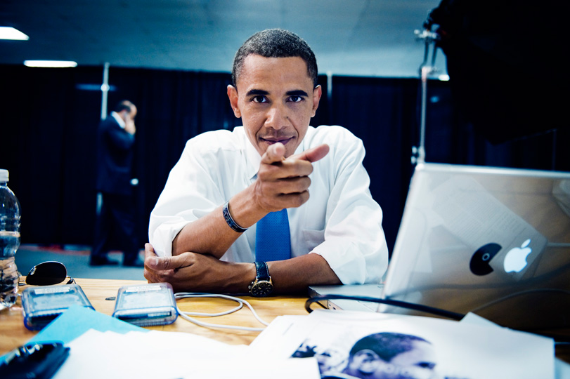 Barack Obama on a Mac